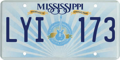 MS license plate LYI173