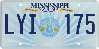 MS license plate LYI175