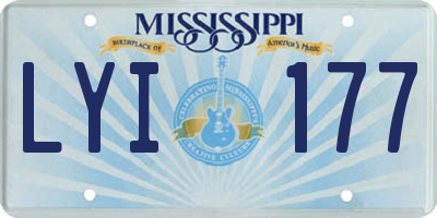 MS license plate LYI177