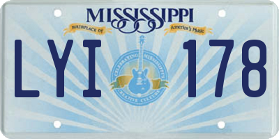 MS license plate LYI178