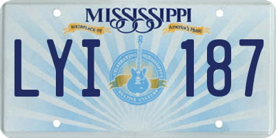 MS license plate LYI187