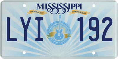 MS license plate LYI192