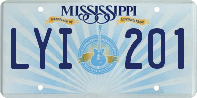 MS license plate LYI201