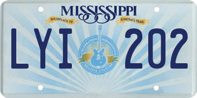 MS license plate LYI202