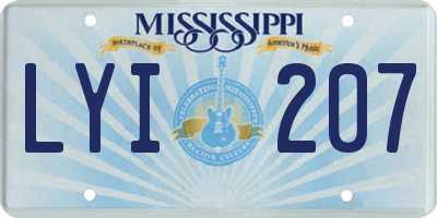MS license plate LYI207