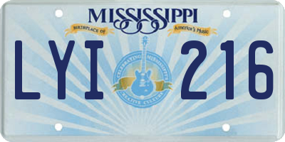 MS license plate LYI216