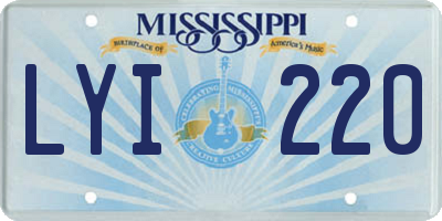 MS license plate LYI220