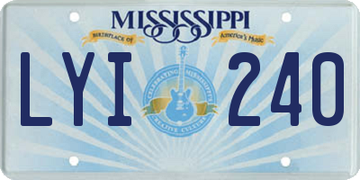 MS license plate LYI240