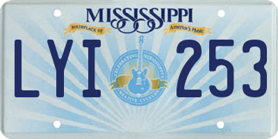MS license plate LYI253