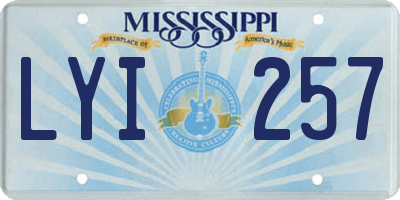 MS license plate LYI257