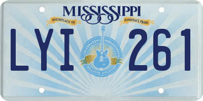 MS license plate LYI261