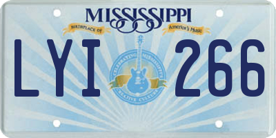 MS license plate LYI266
