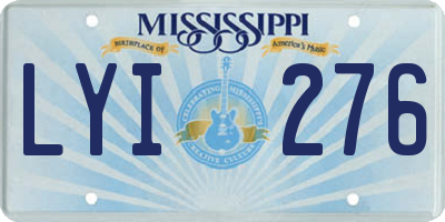 MS license plate LYI276