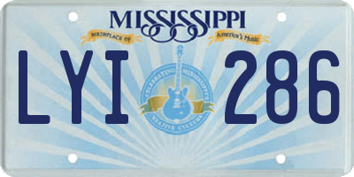 MS license plate LYI286
