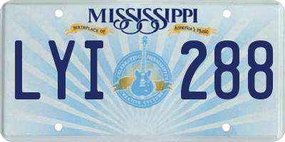 MS license plate LYI288