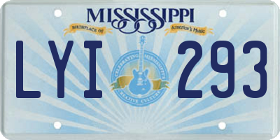 MS license plate LYI293