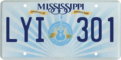 MS license plate LYI301