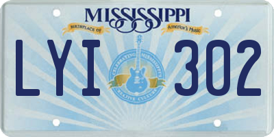 MS license plate LYI302