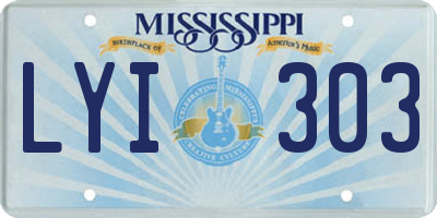 MS license plate LYI303