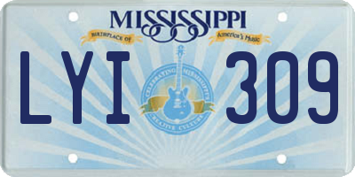 MS license plate LYI309
