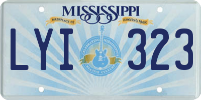 MS license plate LYI323