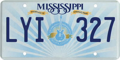 MS license plate LYI327