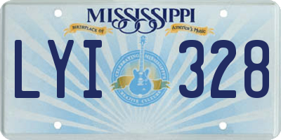 MS license plate LYI328