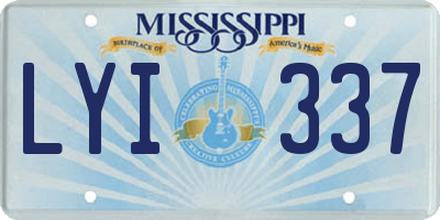 MS license plate LYI337