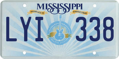 MS license plate LYI338