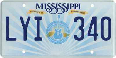 MS license plate LYI340