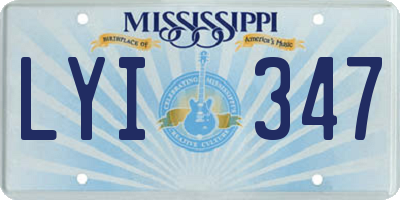 MS license plate LYI347