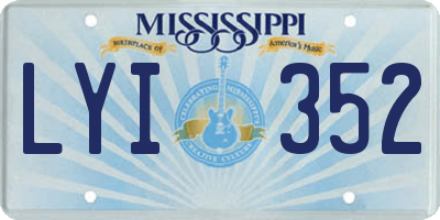 MS license plate LYI352