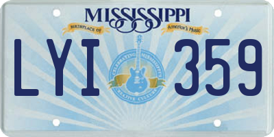 MS license plate LYI359