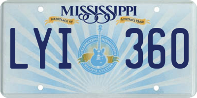 MS license plate LYI360