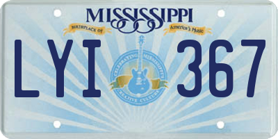 MS license plate LYI367