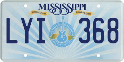 MS license plate LYI368