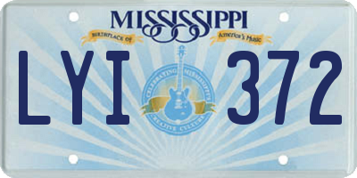 MS license plate LYI372