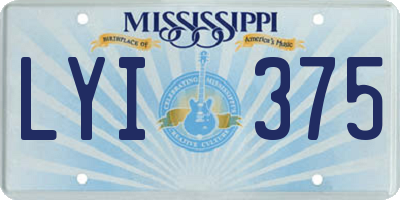 MS license plate LYI375