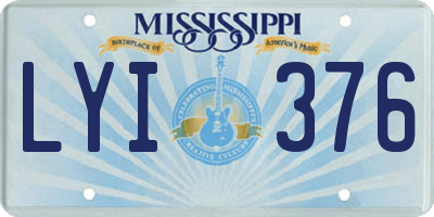 MS license plate LYI376