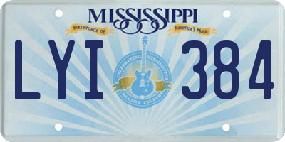 MS license plate LYI384