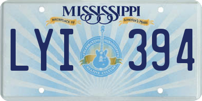 MS license plate LYI394