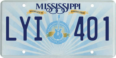 MS license plate LYI401