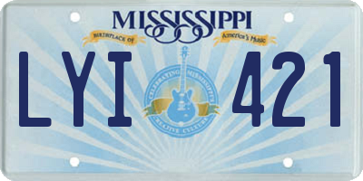 MS license plate LYI421