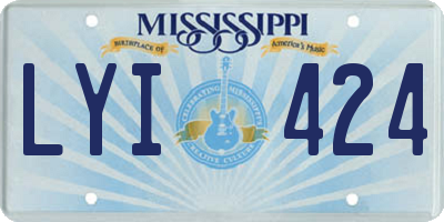 MS license plate LYI424