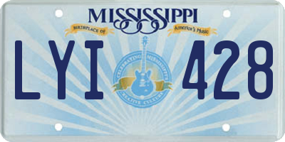 MS license plate LYI428