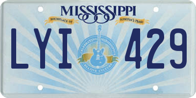 MS license plate LYI429