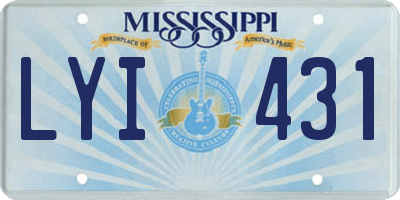 MS license plate LYI431