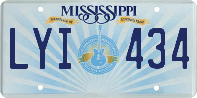 MS license plate LYI434