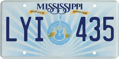 MS license plate LYI435