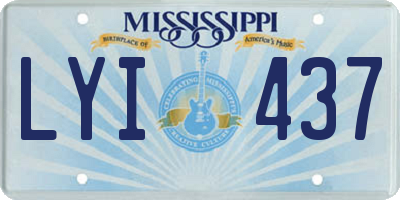MS license plate LYI437